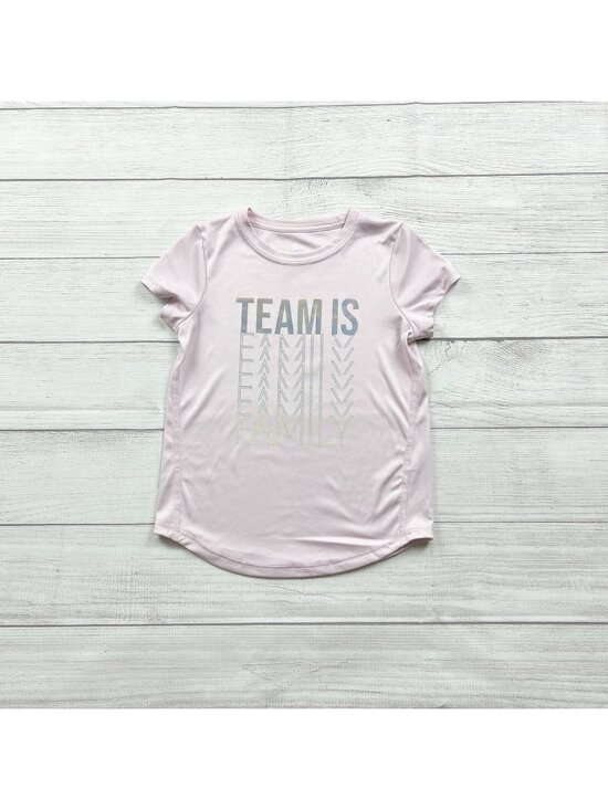 all in motion Other - All In Motion Team Is Family Short Sleeve Pink Shirt S 6-6X